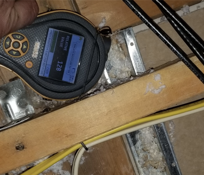 Moisture reading in attic.