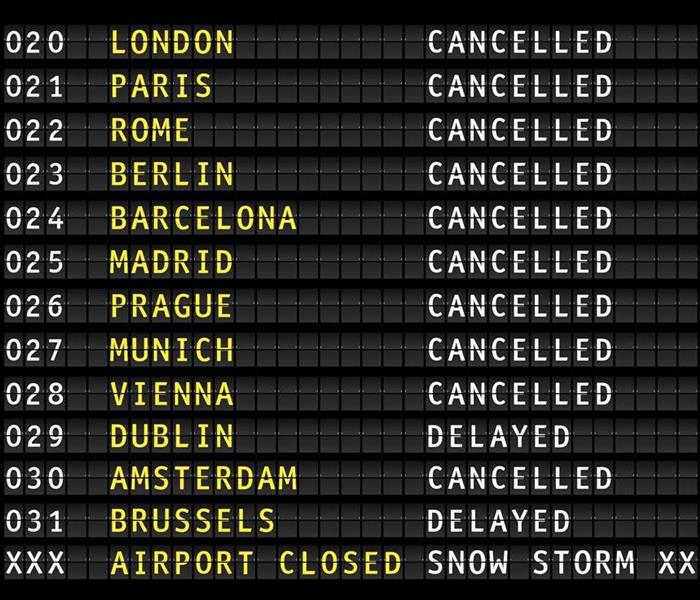 Cancelled flight board