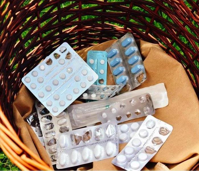 Pills inside of a basket